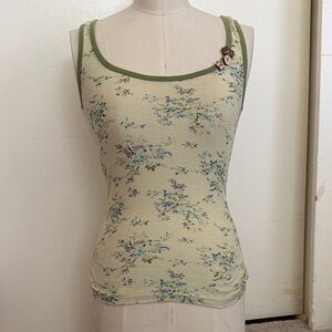 Floral Green Tank Top